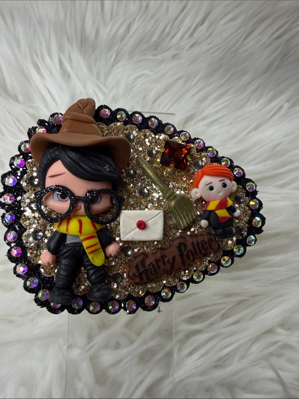 Harry Potter Inspired Rhinestone Hair Clip with Characters